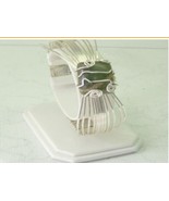 B20 .925 argentium sterling silver serpentine green stone cuff  - $95.93 CAD