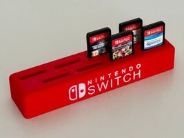 Nintendo Switch 10 Game Cartridge Holder Organizer Display Stand Red Dock - $12.73