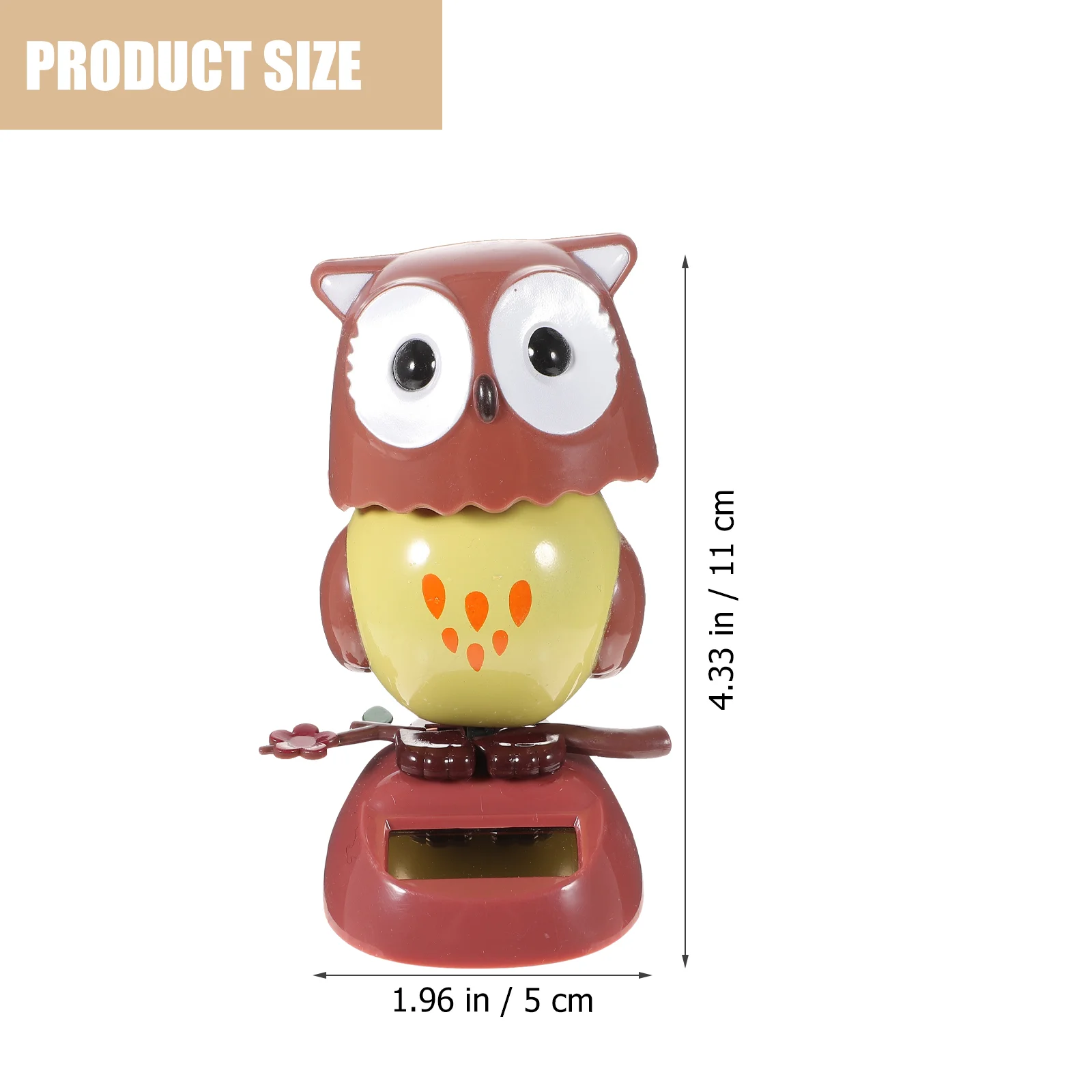 Solar Dancing Head Owl Car Dashboard Toy - Smiling Figure Interior Decoration - £13.58 GBP