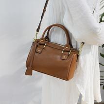 Genuine Leather Boston Women Handbag  New Casual First Layer Cowhide Sol... - £79.92 GBP