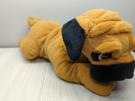 Walmart brown black Plush boxer or pug puppy dog lying down 18-10&quot; - $30.28