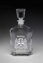 Sweeney Irish Coat of Arms Whiskey Decanter (Sand Etched) - £43.37 GBP