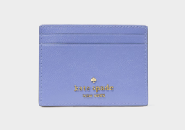 New Kate Spade Small Slim Card Holder Leather Frosted Blueberry - $37.11