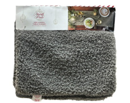 North Pole Trading Sherpa Table Runner 14&quot; x 72&quot; Gray by J. C. Penney - £22.10 GBP