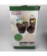 Prextex 12 Pack Coconut Cups for Hawaiian Luau Kids Party with Hibiscus.... - £23.69 GBP