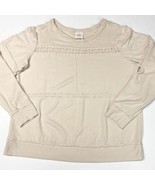 Knox Rose Sweatshirt XL Beige Stretchy Knit Casual Long Sleeve Top Expos... - £13.73 GBP