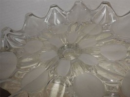 Gorgeous MIKASA Compote Center Piece Bowl Clear Frosted Lotus Lily Pad 12.5&quot; - £25.23 GBP