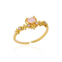 Stainless Steel Round Rings For Women Zircon Geometric Gold Color Ring Aesthetic - £20.45 GBP