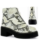 Seven7 Footwear  Women&#39;s Zoe Platform Bootie Ankle Boots, Snake Print Si... - £22.53 GBP