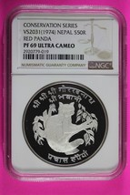 1974 PF 68 Nepal Red Panda World Wildlife Fund 50 Rupee NGC Certified Slab 468 - £95.15 GBP