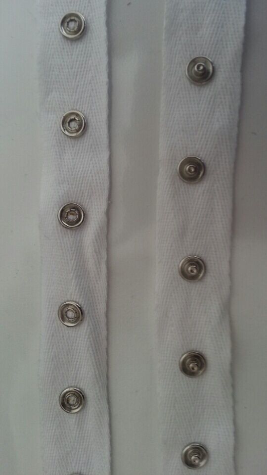 1/ 5 / 10 yards new white cotton snap twill tape  trim 3/4&quot; wide 1&quot; spacing - $2.29+