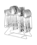 25 Piece Cutlery Set with Stand | 6 Tea Spoons, 6 Snack Spoons, 6 Spoons... - $47.11