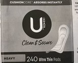 U by Kotex Clean &amp; Secure Ultra Thin Pads, Heavy Absorbency, 240 Count 6... - £30.89 GBP