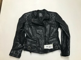 JUMBO Vintage Motorcycle Leather Jacket Label 38 Armpit/armpit 18&quot; (mc287) - $63.50