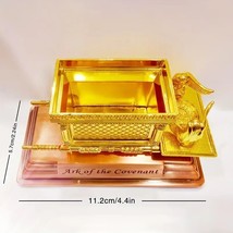Statue Covenant Ark Gilded Copper Brackets Jerusalem Reproduction Jewish... - $18.71+