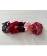 Set of 5 Valentines Day Hair Scrunchies Heart Hair Ties Valentine Lot Sc... - £11.11 GBP