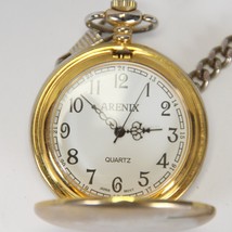 Arenix Quartz Pocket Watch with Chain 1.9&quot; Diameter NOT TESTED - £15.65 GBP