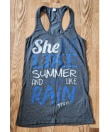 train-She Acts Like Summer &amp; Walks Like Rain Tank T-Shirt Medium Racer-B... - $13.37