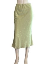 Princess Polly Skirt 4 Green White Polka Dot Midi No Slit Lined NEW Day Dreamer - £11.97 GBP