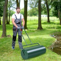 Furniga 17Gallons/63L Lawn Roller, Pull/Tow Behind Yard Roller W/Rounded, Green - £87.49 GBP