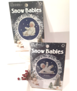 Set Of 2 Snow Babies Slipping and Sliding Counted Cross Stitch Ornament ... - £14.69 GBP