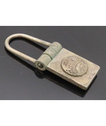 TIFFANY 925 Sterling Silver - Vintage Heavy Domed Carved Globe Keychain ... - $463.62 CAD