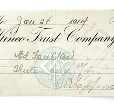 1914 Kineo Trust Company Bank Check E.A. Sampson Dover Maine Signed 6023... - $369.57 MXN
