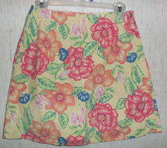Excellent Womens Liz Claiborne Lizwear Yellow W/ Hawaiian Floral Skort Size 6 - £19.71 GBP