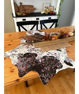Spotted Calfskin Table Runner/ Multi-color Floral Acid Washed Size: 41X3... - €83,59 EUR