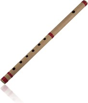 Genuine Indian Wooden Bamboo Flute In &#39;A&#39; Key Fipple Woodwind, 17 Inches. - £29.77 GBP