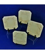 Trivets Embossed Fruit Vine Pattern Vintage Ceramic Yellow Set of 4 - $777.44 MXN