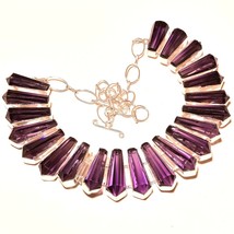 African Amethyst Pencil Gemstone Handmade Fashion Necklace Jewelry 18&quot; SA 1491 - £14.38 GBP