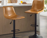 Swivel Counter Height Bar Stools w Back Set of 2 Adjustable Dining Barst... - $167.26
