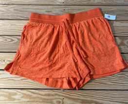 old navy NWT $24.99 women’s terry cloth drawstring shorts size L orange f11 - £11.55 GBP