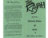 The Rajah Indian Restaurant Die Cut Menu E 47th Street New York 1950&#39;s C... - $84.10