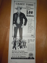 Casey Tibbs World&#39;s Champion Cowboy Wears Lee Riders Print Magazine Ad 1952 - £10.35 GBP