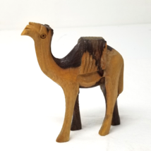 Camel Figurine Egyptian Hand Carved Dual Color Saddle 1970s Vtg - $15.15