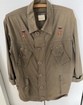Vintage Colorsystem Cotton Embellished Army Shirt/Jacket (S) - £40.45 GBP
