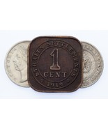 Straits Settlements 3-Coins Lot 1919 Cent, 1893 &amp; 1900 10 Cent - $1,652.33 MXN