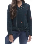 NWT Women&#39;s English Factory Floral Embroidered Corduroy Moto Jacket Sz L... - £35.49 GBP