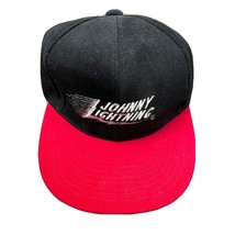 Johnny Lightning Logo SnapBack baseball hat Black Red Bill Adjustable Ba... - $22.99