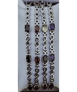 Natural Gemstone Bracelets in Stainless Steel, 7-7.75 Inches--You Choose - $19.95