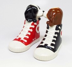 High Top Pups Shoes Magnetic Ceramic Salt Pepper Shakers - £13.62 GBP