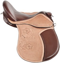 STG All Purpose Quality tooled Leather Jumping English Riding Horse Saddle Tack - £288.23 GBP+