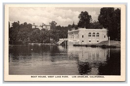 Boat House West Lake Park Los Angeles California CA UNP WB Postcard V24 - £3.90 GBP