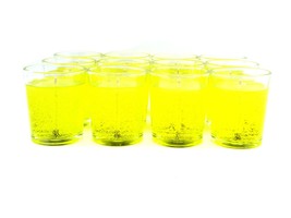 12 Yellow Color Unscented Mineral Oil Based Candle Votives up to 25 Hour Each Ho - $43.60