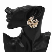 adolph Fashion Crystal Statement Jewelry Stud Earring With Ring Korean Rhineston - £18.92 GBP