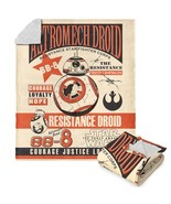 Disney Star Wars Episode 8 Vintage Signage BB8 Silk Touch Sherpa Throw B... - €60,47 EUR