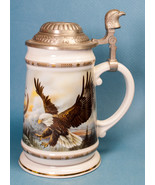 Longton Crown Spacious Skies LE Porcelain Beer Stein Tankard Pewter Lid ... - $326.79 MXN