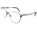 OVVO OPTICS Brille Rahmen 3838 C 63b/50 Schwarz Glänzend Silber Cat Eye - $214.05